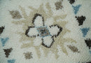 8x10 Tribal Design Ivory, Brown and Blue Traditional Hand Knotted Wool Area Rug