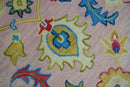 8x10 Vibrant Colorful Pink, Olive and Blue Oriental Oushak Hand Tufted area rug