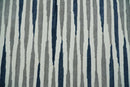 8x10 Hand Tufted White, Blue and Camel Modern Stripe Wool Area Rug