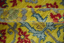 8x10 Wool Blue, Gold and Red Vibrant Colorful Traditional Eclectic Hand knotted Bohemian Area Rug | TRDCP318810