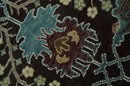 8x10 Wool Traditional Black, Beige and Blue Antique Style Hand knotted Oushak Area Rug | TRDCP1500810S