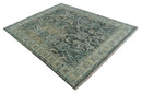 8x10 Wool Traditional Gray and Silver Antique Colorful Hand knotted Oushak Area Rug | TRDCP1328810S