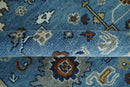 8x10 Wool Traditional Persian Blue and Ivory Colorful Hand knotted Oushak Area Rug | TRDCP1064810