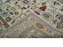 8x10 Wool Traditional Persian Blue and Ivory Hand knotted Oushak Area Rug | TRDCP788810