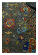8x10 Wool Traditional Persian Green and Beige Vibrant Colorful Hand knotted Oushak Area Rug | TRDCP1073810S