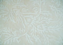 8x11 Beige and Silver Hand Woven and Carved Modern Art Silk Area Rug