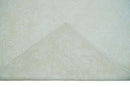 8x11 Beige and Silver Hand Woven and Carved Modern Art Silk Area Rug