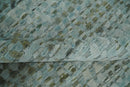 8x11 Contemporary Texture Blue, Silver and Green Hand knotted wool Area Rug