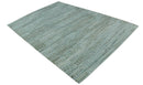 8x11 Contemporary Texture Blue, Silver and Green Hand knotted wool Area Rug