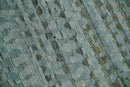 8x11 Contemporary Texture Blue, Silver and Green Hand knotted wool Area Rug