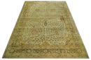 8x11 Vintage Persian Design Brown and Beige Hand Tufted Wool Area Rug