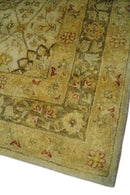 8x11 Vintage Persian Design Brown and Beige Hand Tufted Wool Area Rug