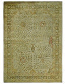 8x11 Vintage Persian Design Brown and Beige Hand Tufted Wool Area Rug