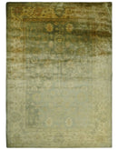 8x11 Vintage Persian Oushak Design Brown and Beige Antique Hand Tufted Wool Area Rug | BAN5