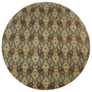 8x8 Round Fine Hand Knotted Brown and Beige Traditional Style Antique Wool Rug