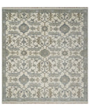 8x9 Hand Knotted Ivory and Silver Oriental Oushak Traditional Wool Area Rug