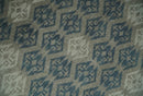 8x9.9 Gray, Ivory and Beige Honeycomb Traditional Hand Knotted Wool Area Rug