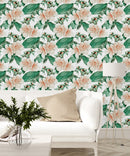 Gentle Flowers on White Background Wallpaper