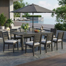 Alora 9-Piece Outdoor Dining Set With Extendable Acacia Wood Patio Table (SAK75134)