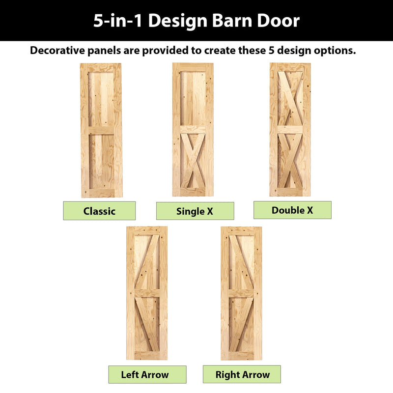 Unfinished Pine Wood Frame Barn Door - 96" Height