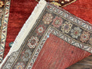 Antique Persian Bidjar Rug 4x8, Triple Medallions, Handmade Oriental Carpet, 1920s Rug, Wool Rug, Red