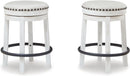 Valebeck 24Inch Counter Height Swivel Stool White Black