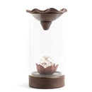 Lotus Crystal Ball Glass Backflow Incense Burner With LED