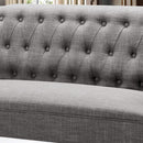 Dove Gray Loveseat Sofa With Button Tufting Sinuous Springs