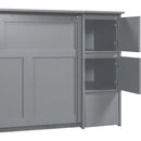 Full Size Murphy Bed with Drawers, Cabinets and USB Ports,Gray
