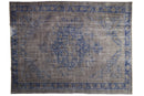 6.5x9 Vintage Distressed Overdyed Oushak Carpet