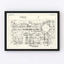 Vintage Map of Wilkes-Barre, PA Business Section 1929