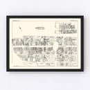 Vintage Map of Youngstown, OH Business Section 1929