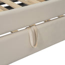 Twin Size Upholstered Daybed with Trundle, Storage Shelves, USB & Outlet (Beige)