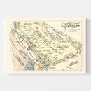 Vintage Map of Arabian Peninsula, 1909