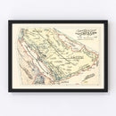 Vintage Map of Arabian Peninsula, 1909