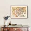 Vintage Map of Selonika Ottoman Empire, 1909
