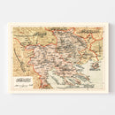 Vintage Map of Selonika Ottoman Empire, 1909