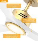 52 Inch Wooden Ceiling Fan With Integrated Light And Remote Control
