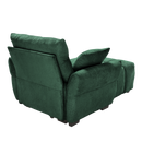 Ergonomic Single Seater Sofa with Ottoman, High-Resilience Support Cushions, Modern Lounge Chair, Green Chenille