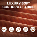 79 Inch Convertible Sofa Bed Orange CorduroyPillows