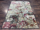 Modern Abstract Area Rug 5x7, Floral Design, Contemporary Carpet 5 x 7, Multicolor