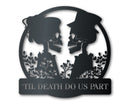 Custom Metal Skeletal Love Wall Art | Halloween | Wedding | Indoor Outdoor | Up to 36" | Over 20 Color Options