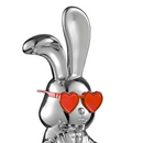 Sitting Rabbit with Red Tie and Glasses