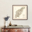 Vintage Map of Northamptonshire County England, 1801