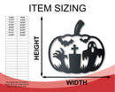 Metal Pumpkin Graveyard Wall Art | Halloween | Indoor Outdoor | Up to 36" | Over 20 Color Options