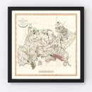 Vintage Map of Middlesex County England, 1801