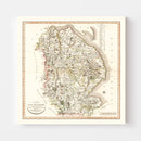 Vintage Map of Lincolnshire County England, 1801