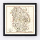 Vintage Map of Lincolnshire County England, 1801