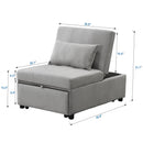 Folding Ottoman Sofa Bed - Gray