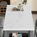 5-piece Counter Height Dining Table Set with Built-in Storage Shelves,Grey(OLD SKU W504S00143)